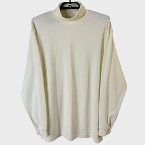 L.L. Bean Classic Lightweight Soft-Cotton Turtleneck Sweater Cream Men's Size XL